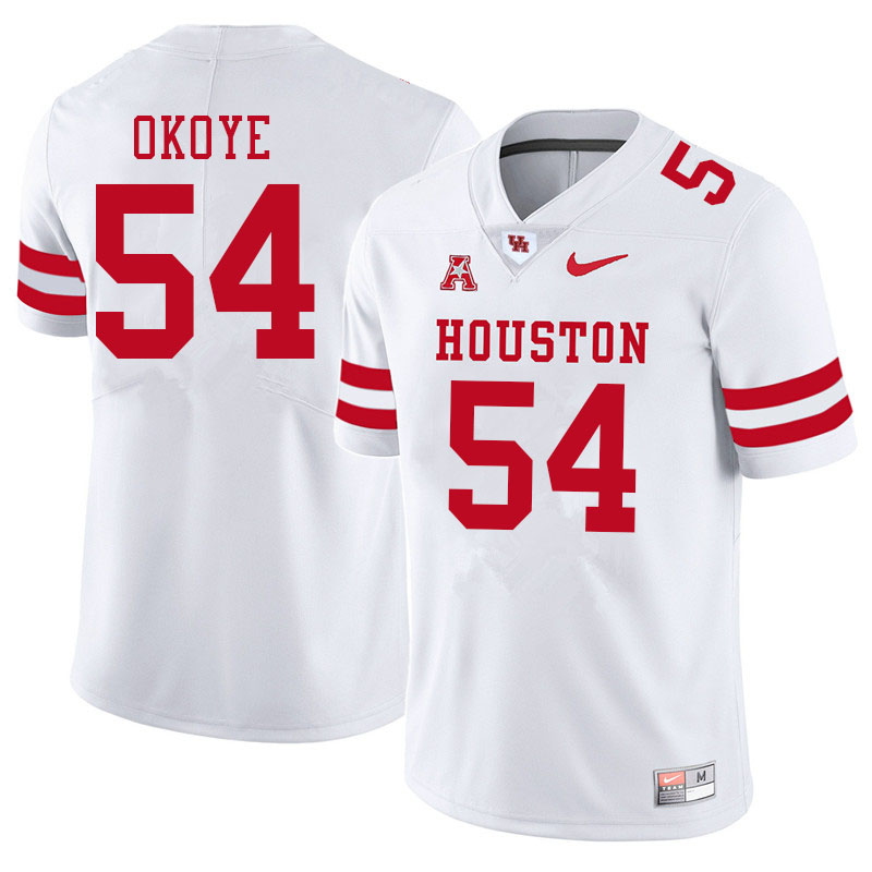 Men #54 Blake Okoye Houston Cougars College Football Jerseys Sale-White - Click Image to Close